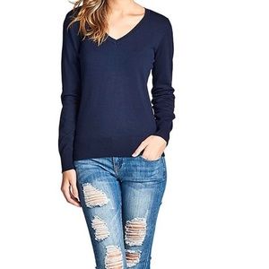 Active USA Classic Navy Tailored V-Neck Sweater